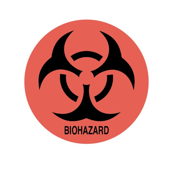 Label, Biohazard Symbol - circle 1-1/4" x 1-1/4"